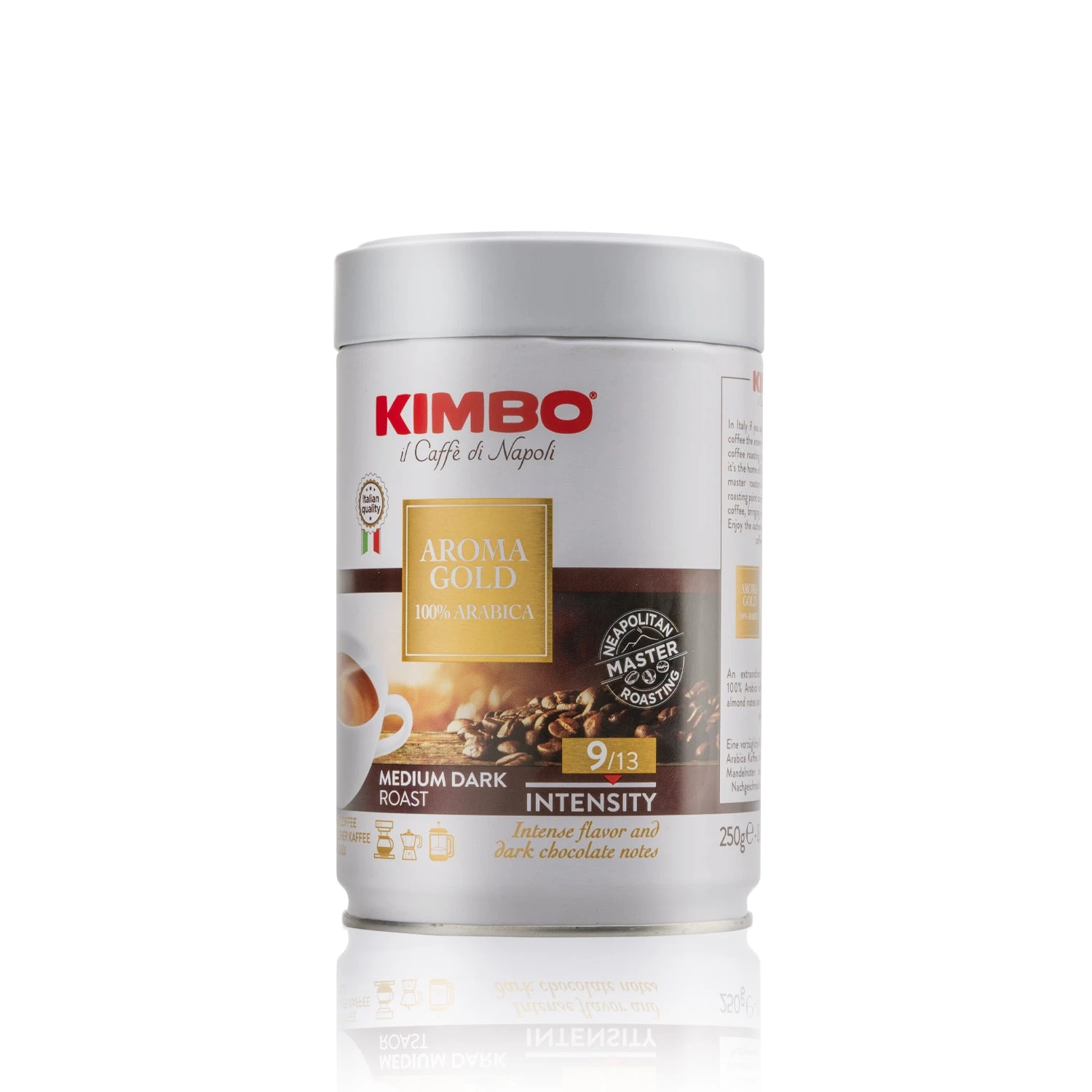Kimbo Il Caffe Di Napoli Aroma Gold 100% Arabica Ground 250g - Tin 5 Kimbo Il Caffe Di Napoli Aroma Gold 100% Arabica Ground 250g - Tin - Image 3
