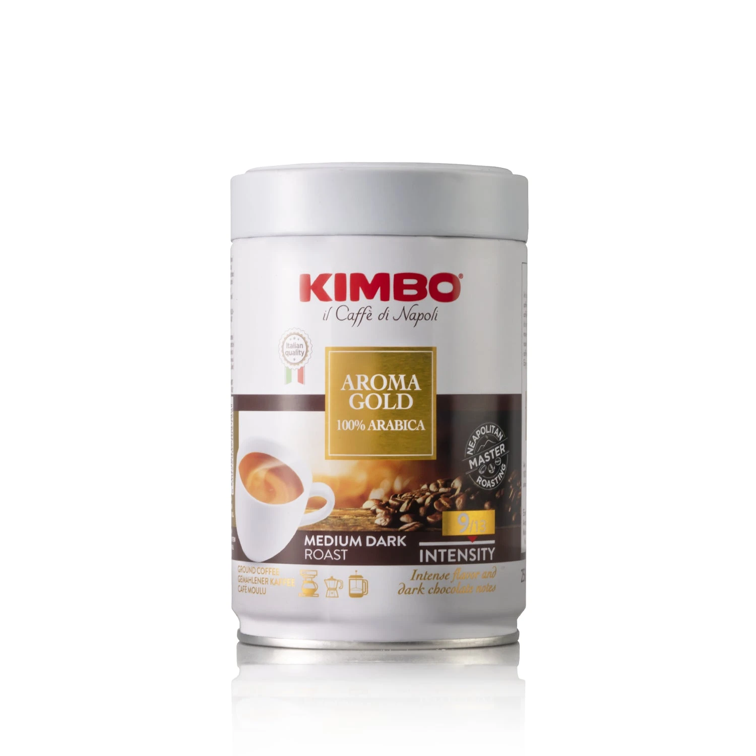 Kimbo Il Caffe Di Napoli Aroma Gold 100% Arabica Ground 250g - Tin 3 Kimbo Il Caffe Di Napoli Aroma Gold 100% Arabica Ground 250g - Tin
