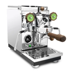 Profitec Pro 400 Espresso Machine With Flow Control And Walnut -Coffee Shop Chrome Walnut Green FC