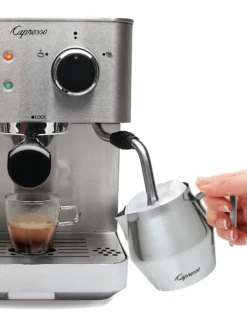 Capresso 10oz Stainless Steel Frothing Pitcher 5 Capresso 10oz Stainless Steel Frothing Pitcher -Coffee Shop FrothingPitcher Alt