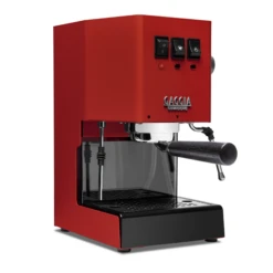Gaggia Classic Evo Pro Espresso Machine In Cherry Red With Blackened Oak