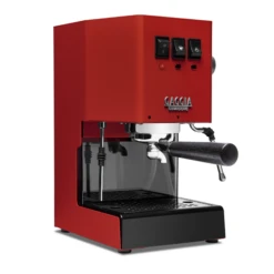 Gaggia Classic Evo Pro Espresso Machine In Cherry Red With Blackened Oak -Coffee Shop GACLASSICEVOPROREDBO Red Oak Single EVO 1153