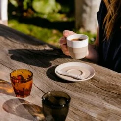 NotNeutral Natural Pico Cappuccino And Latte Saucer -Coffee Shop pico capp white outoor table 21080 e6ea1351 7123 4413 8936 8a32a01eb782